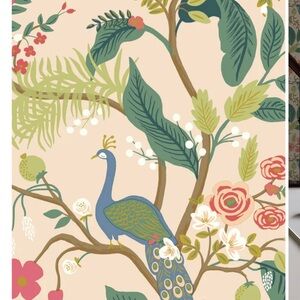 (3 of 8) Rifle Paper Co. Peacock Wallpaper - Light Pink